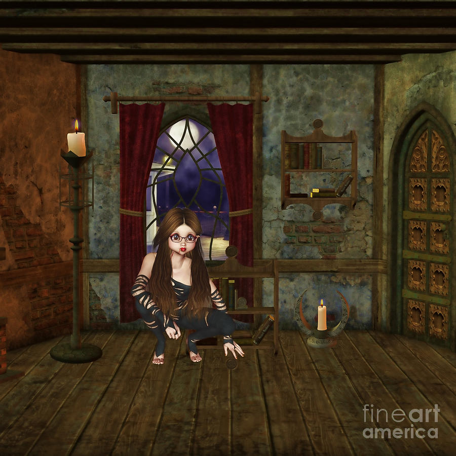Forgotten Gothic Elf Girl Mixed Media by Diane K Smith