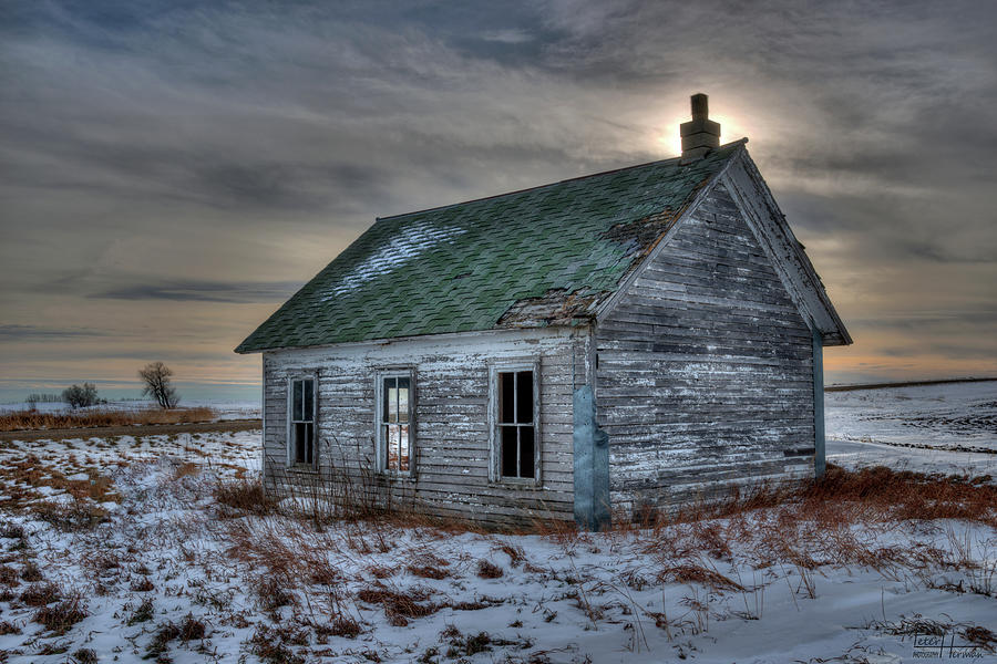 Forgotten Lessons - Lake Ibsen Schoolhouse, Benson County ND Photograph by Peter Herman