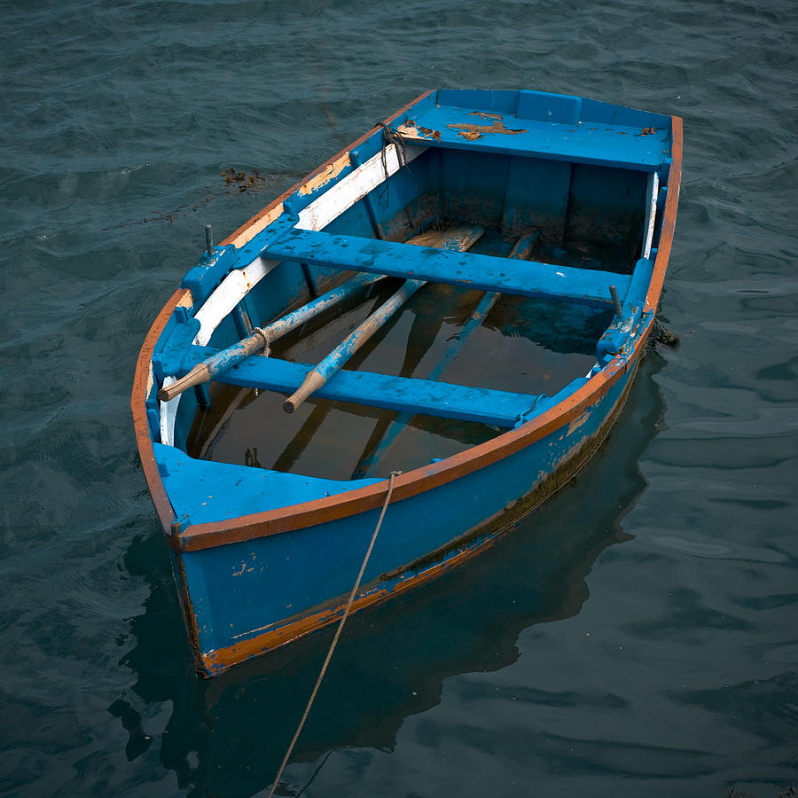 Forgotten Little Blue Boat Photograph by Frank Tschakert