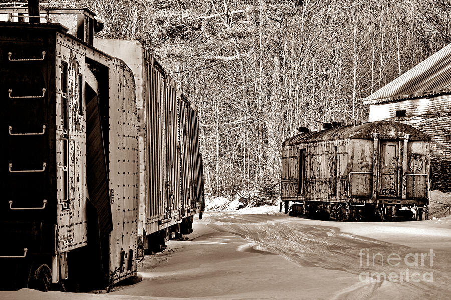 Forgotten Trains in Winter Photograph by Olivier Le Queinec