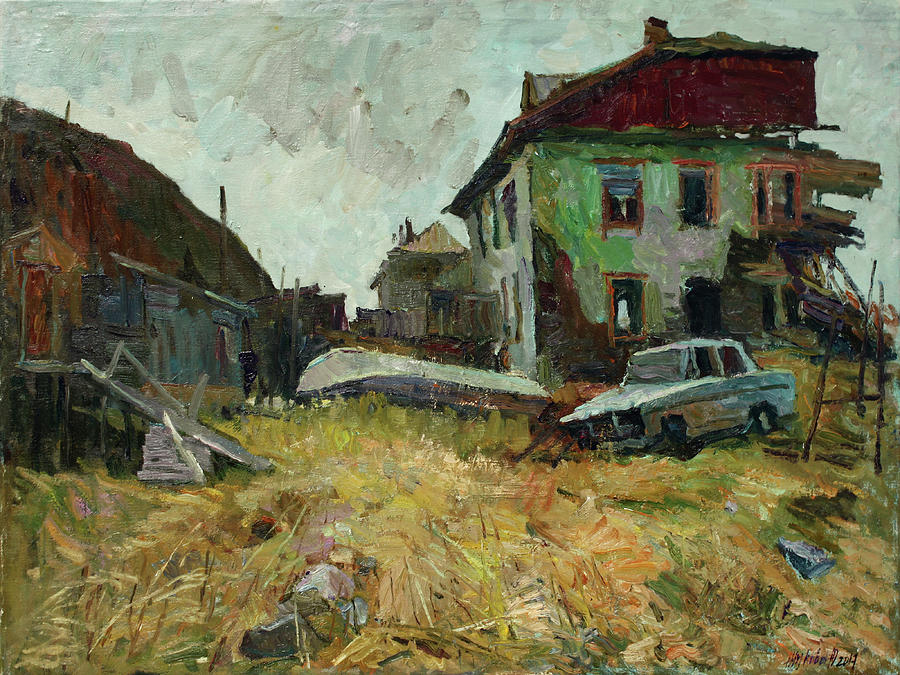 Forgotten yard Painting by Juliya Zhukova