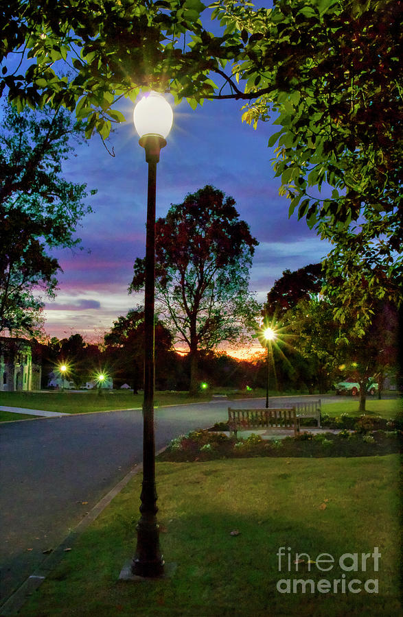 Fork Union Military Academy Fraley Circle Drive After Dark Photograph by Karen Jorstad