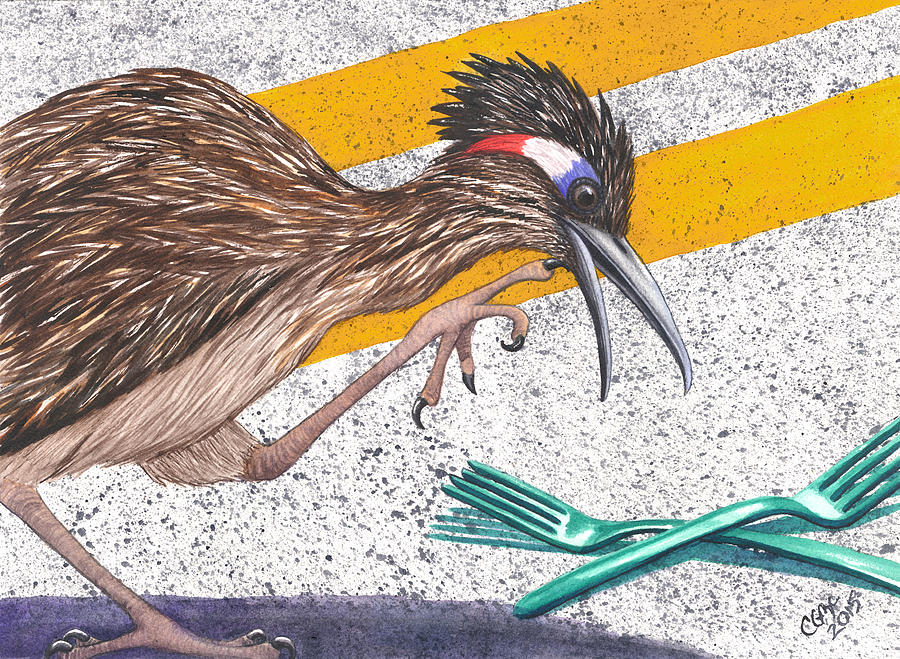 Roadrunner Painting - Forks in the Road by Catherine G McElroy