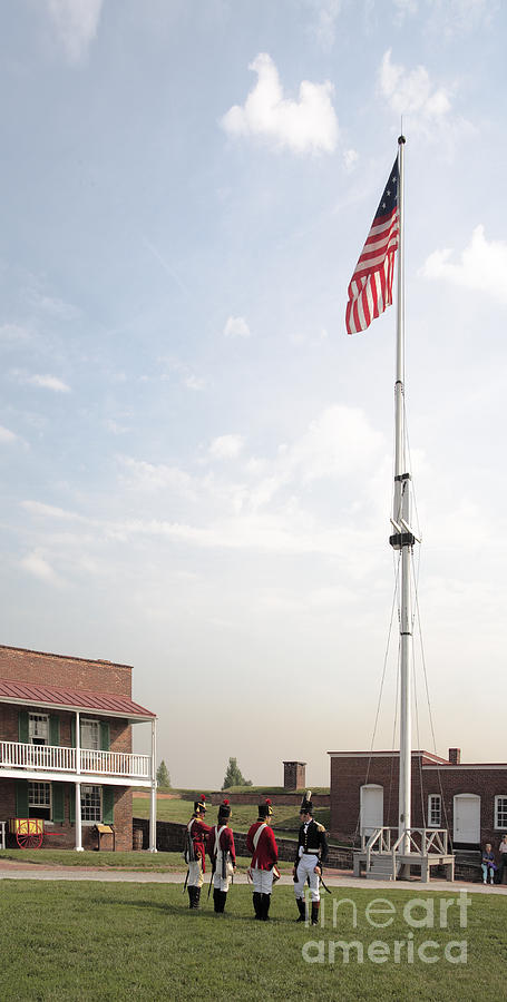 Formation under the Flag at Fort McHenry in Baltimore Maryland Photograph by William Kuta