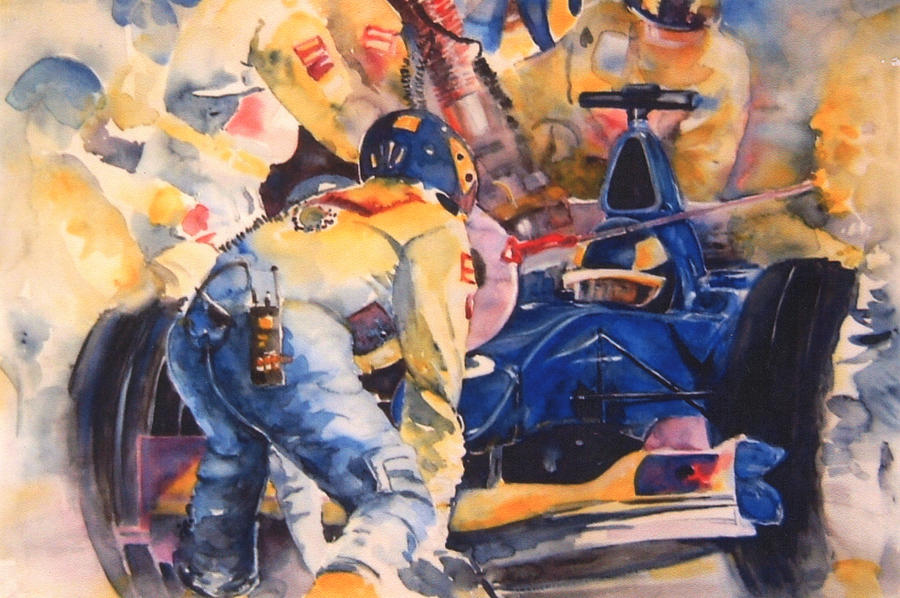 Formula 1 Painting by Miki De Goodaboom
