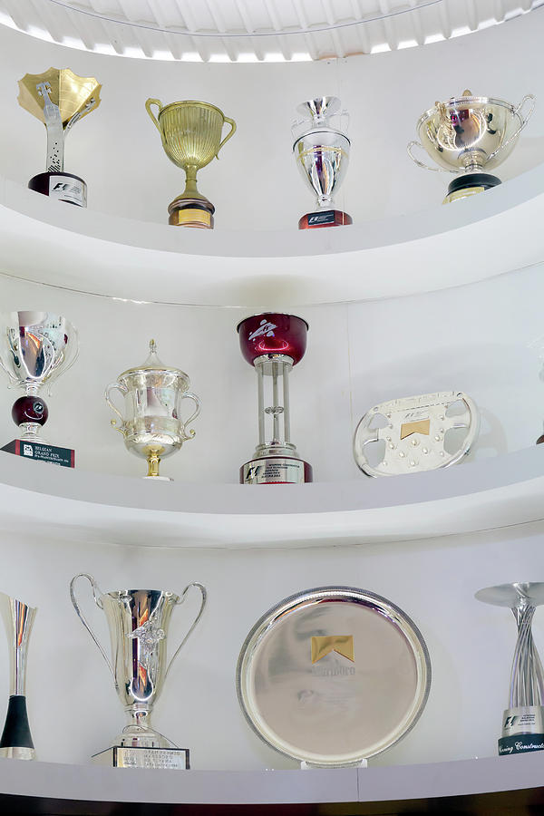 Formula One trophies Museo Ferrari Photograph by Paul Fearn