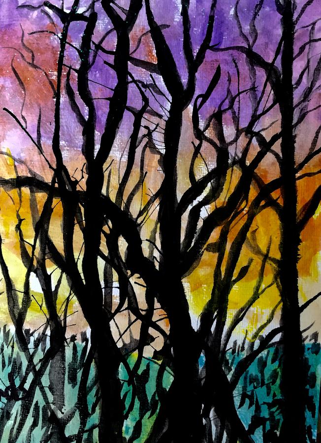 Forest  abstract Painting by Anne Sands