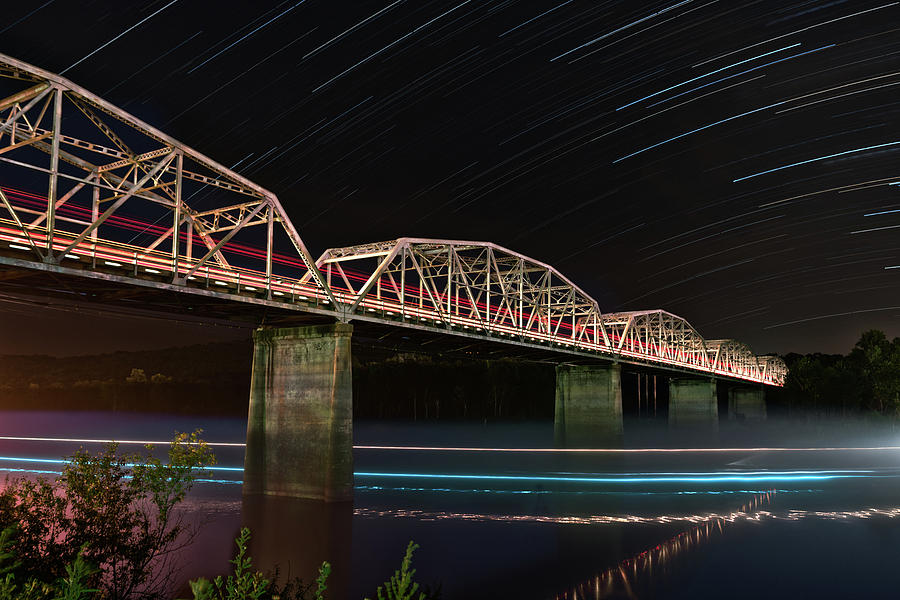 Forsyth Bridge At Night Photograph by Hal Mitzenmacher