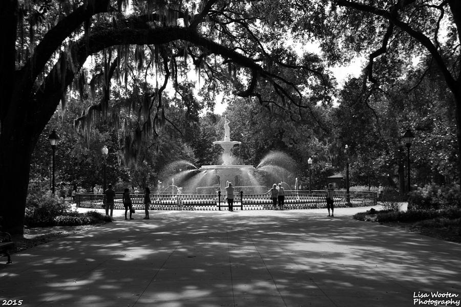 Forsyth Park Black and White Photograph by Lisa Wooten