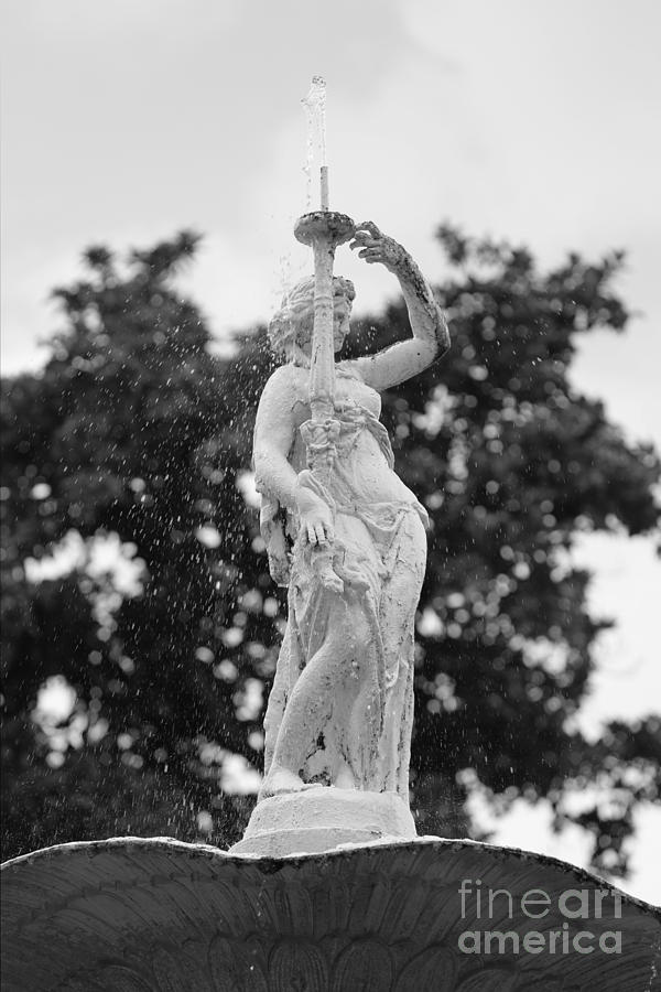Forsyth Park Fountain - Black and White 2 2X3 Photograph by Carol Groenen