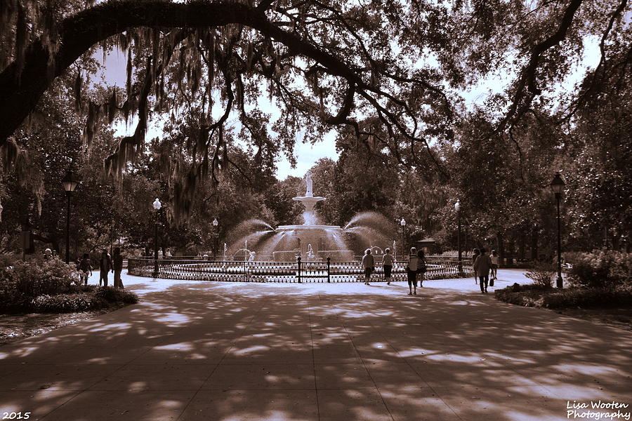 Forsyth Park Sepia Photograph by Lisa Wooten