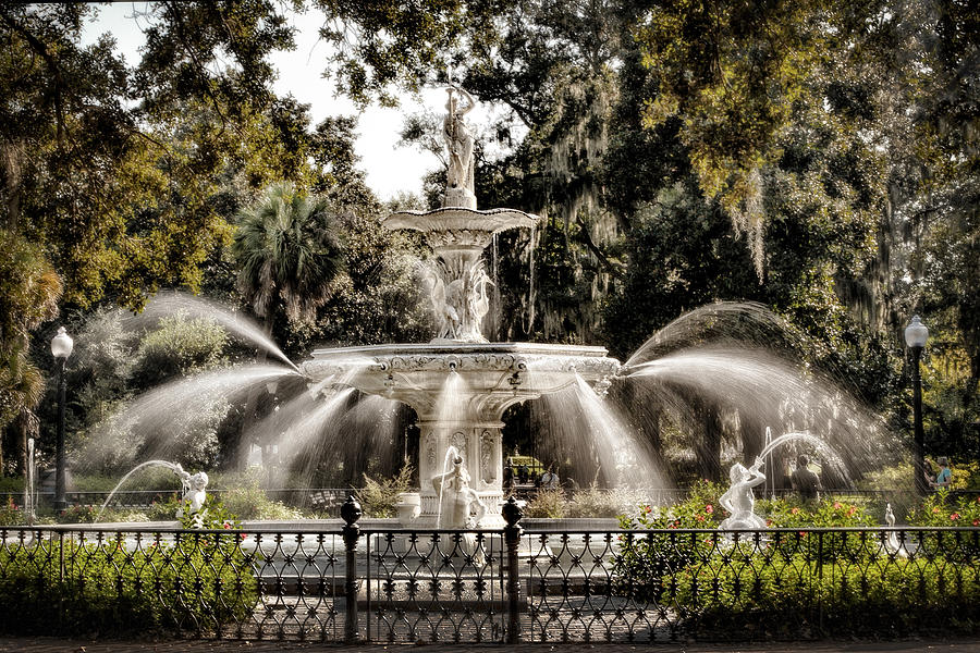 Forsythe Fountain Savannah Photograph by Diana Powell