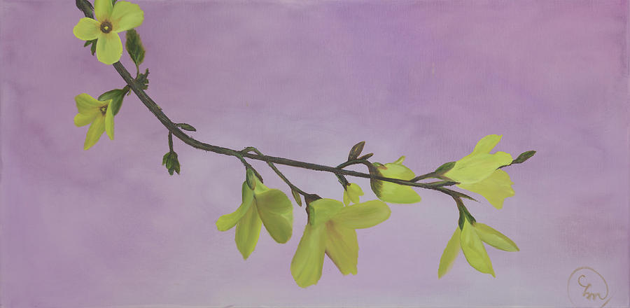 Forsythia Painting by Stephen Daddona