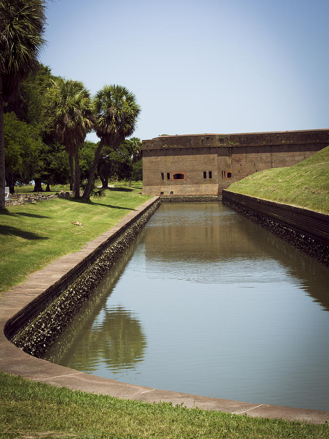 Brick Photograph - Fort and Moat by Greg and Chrystal Mimbs