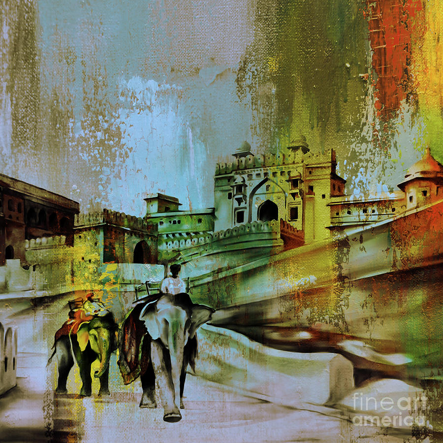 Fort at Jaipur Painting by Gull G