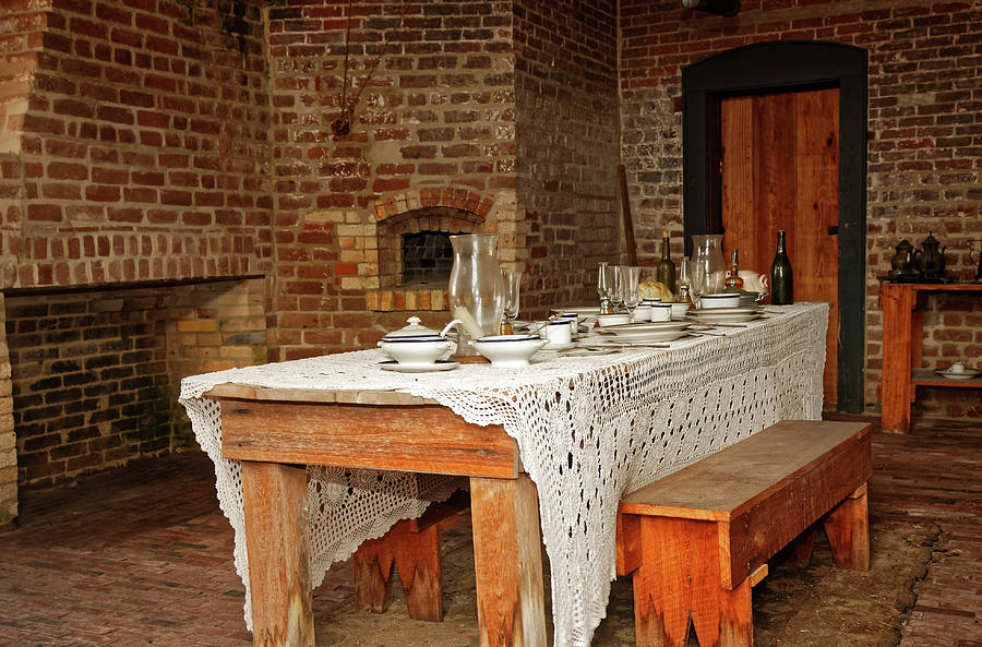 Fort Clinch Dining Table Photograph by Sally Weigand