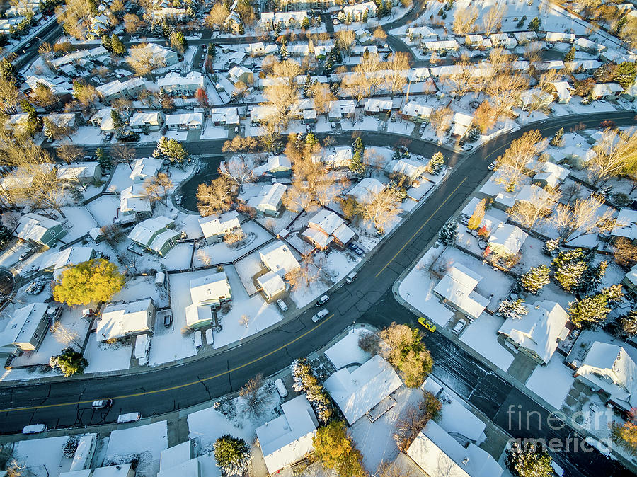 Fort Collins cityscape with snow Photograph by Marek Uliasz