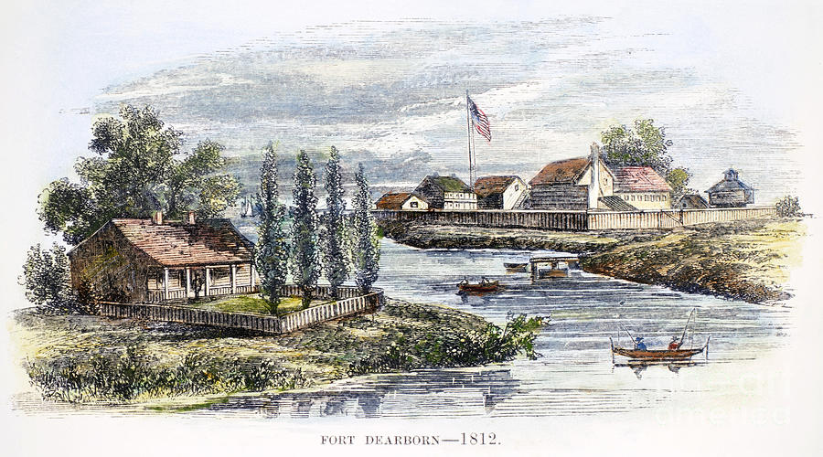 Fort Dearborn, 1812 Drawing by Granger