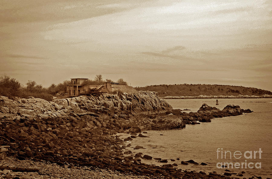 Fort Foster Sepia Photograph by Skip Willits