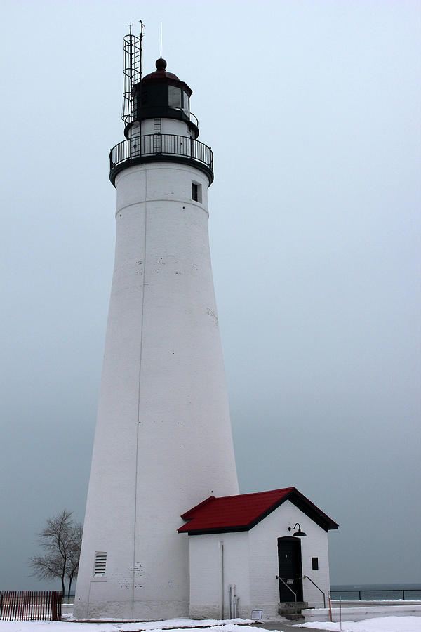 Fort Gratiot Light in Winter Photograph by Mary Bedy