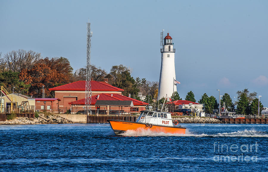 Fort Gratiot Lighthouse and Pilot Boat Photograph by Grace Grogan