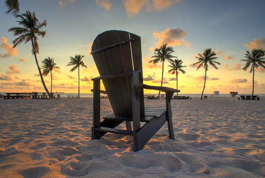 Fort Lauderdale Beach Chair Photograph by Joey Waves - Fine Art America