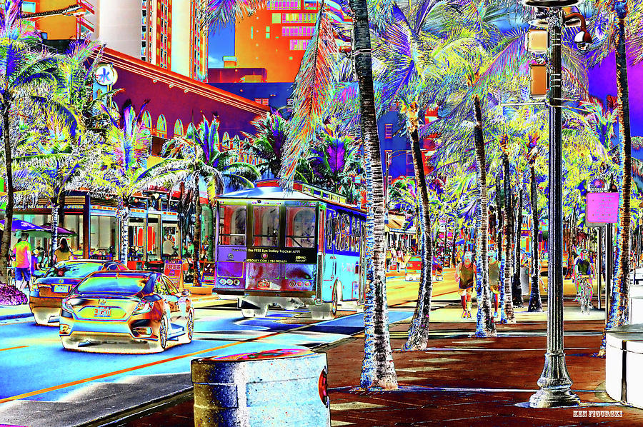 Fort Lauderdale Beach In Color Mixed Media by Ken Figurski