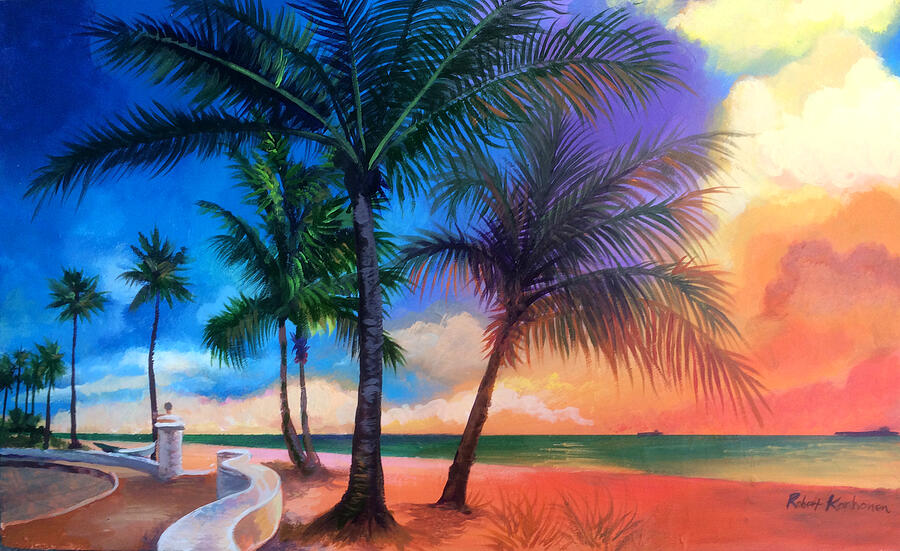 Fort Lauderdale Beach Painting by Robert Korhonen
