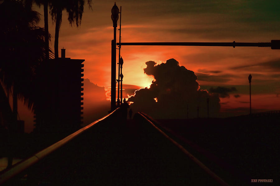 Fort Lauderdale Las Olas Blvd Bridge Sunset Dark Photograph by Ken Figurski