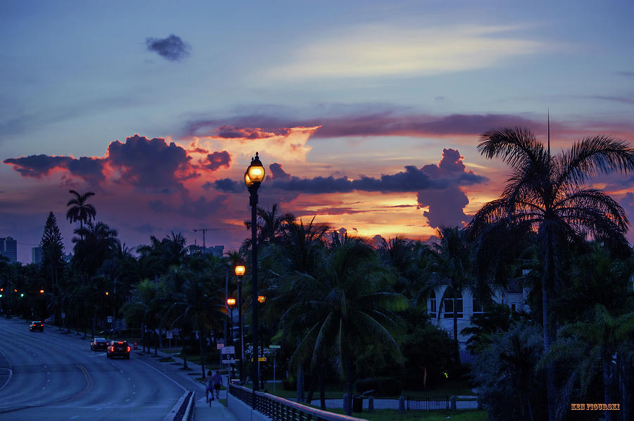 Fort Lauderdale Las Olas Blvd Bridge Sunset Photograph by Ken Figurski