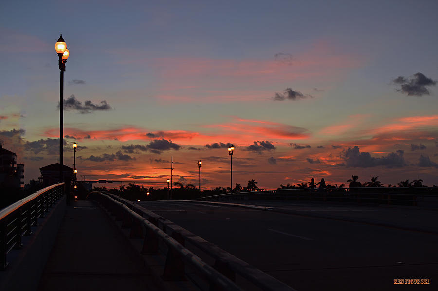 Fort Lauderdale Las Olas Blvd Bridge Sunset Wide Photograph by Ken Figurski