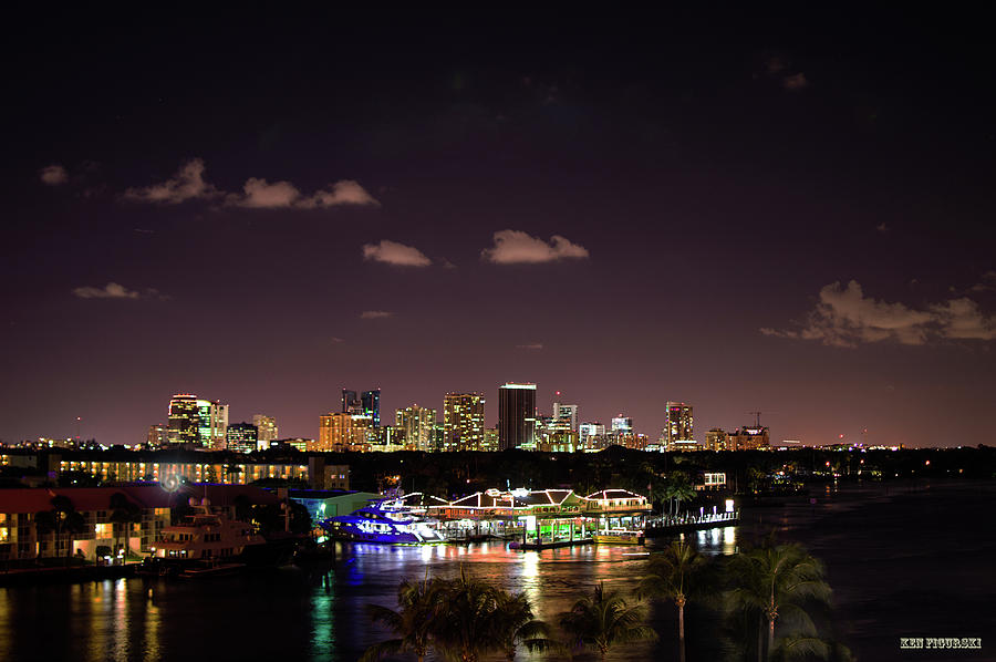 Fort Lauderdale Skyline Night Photograph by Ken Figurski