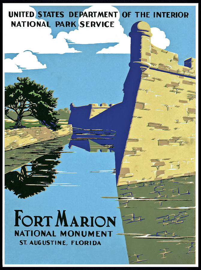 Fort Marion, St. Augustine, Florida, National monument Painting by Long Shot
