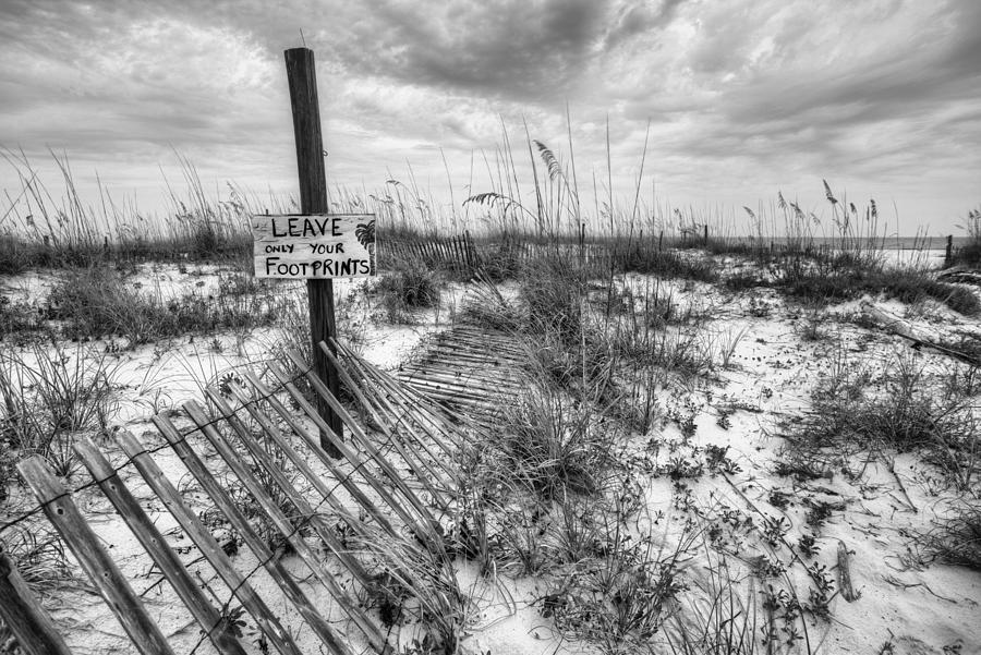 Fort Morgan Beaches in Black and White Photograph by JC Findley