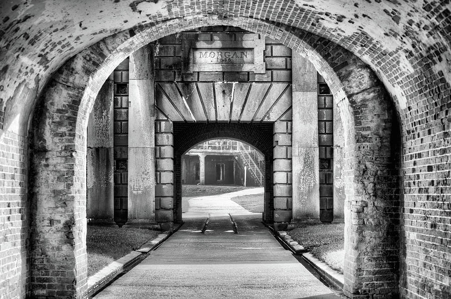 Fort Morgan Black and White Photograph by JC Findley