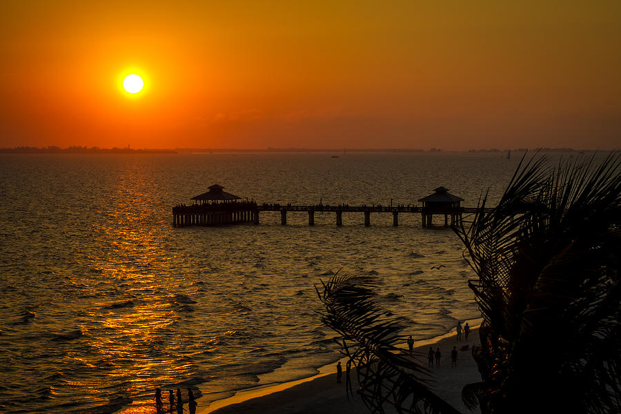 Fort Myers Beach Fishing Pier at Sunset Photograph by Ron Pate