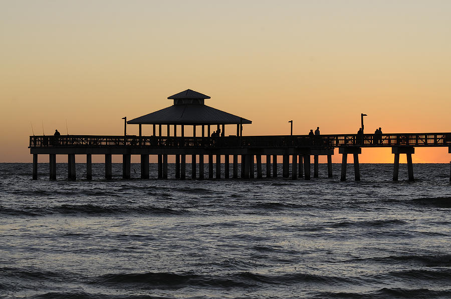 Fort Myers Beach Pier Sunset Photograph by Keith Lovejoy