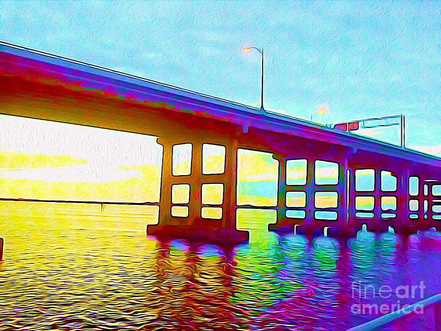 Fort Myers Bridge Painting by Chris Andruskiewicz