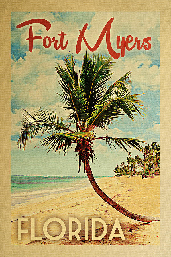 Summer Digital Art - Fort Myers Florida Palm Tree	 by Flo Karp