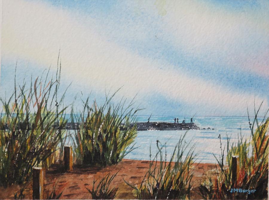 Fort Pierce Breakwater Painting by Joseph Burger