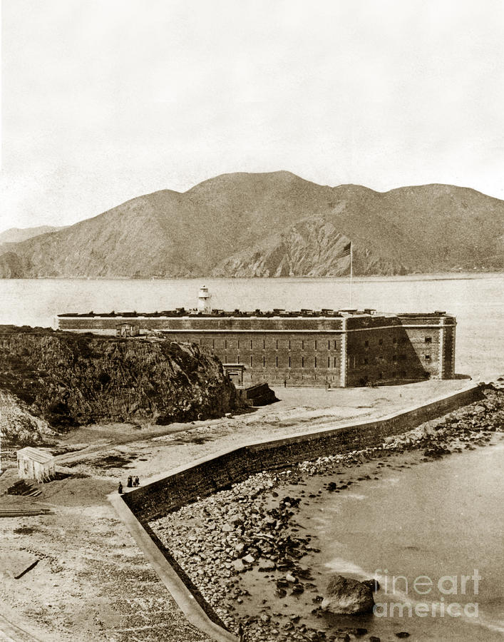 San Francisco Photograph - Fort Point and the Golde Gate San Francisco Cal Circa 1870 by Monterey County Historical Society