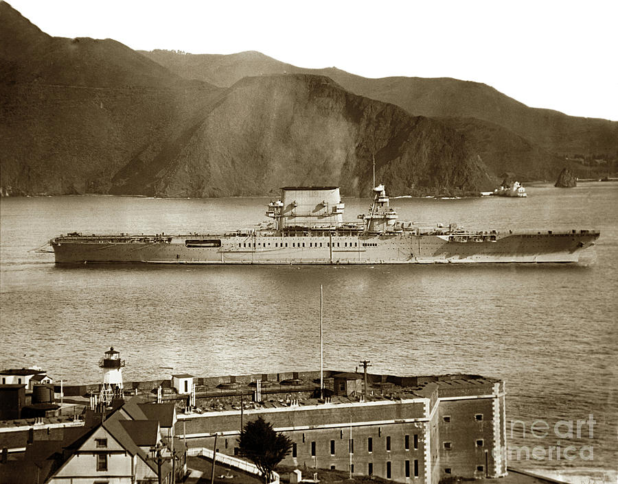 San Francisco Photograph -  Fort Point Golden GateSan Francisco Bay March 31 1928 by Monterey County Historical Society