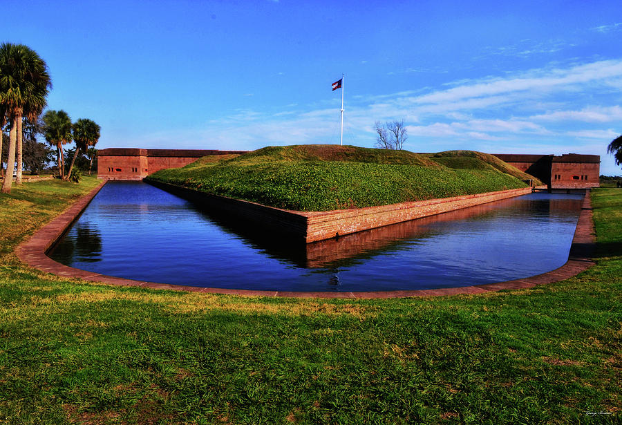 Fort Pulaski Moat - Demilune Wall 001 Photograph by George Bostian