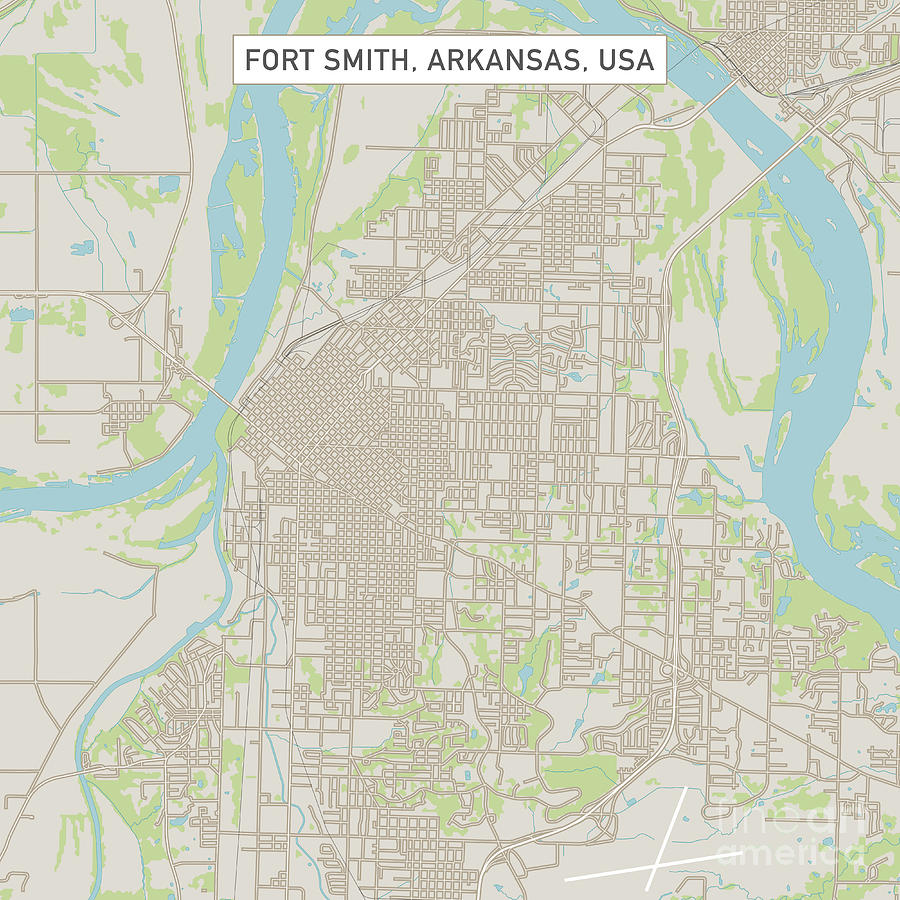 Fort Smith Arkansas Us City Street Map Frank Ramspott 