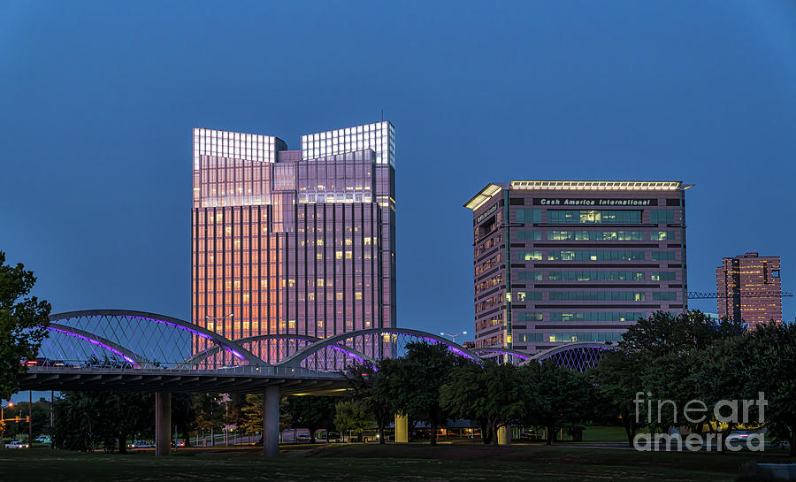 Fort Worth Skyline and Bridge Photograph by Bee Creek Photography - Tod and Cynthia