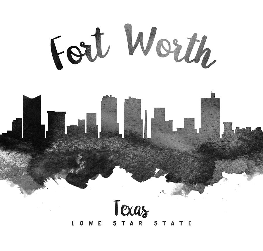 Fort Worth Painting - Fort Worth Texas Skyline 18 by Aged Pixel