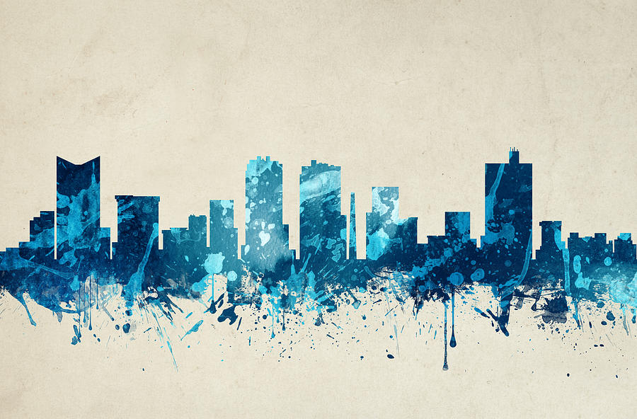 Fort Worth Painting - Fort Worth Texas Skyline 20 by Aged Pixel