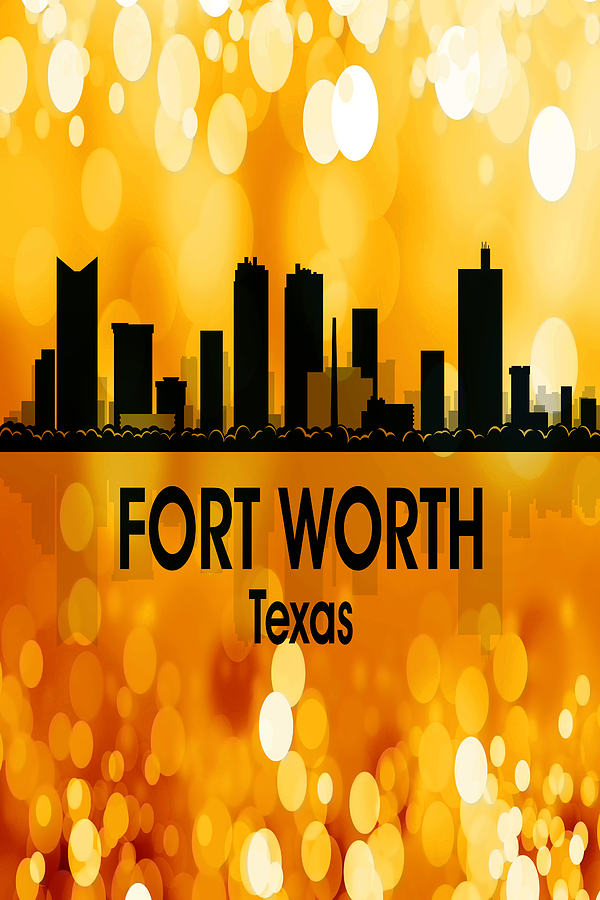 Fort Worth Digital Art - Fort Worth TX 3 Vertical by Angelina Tamez