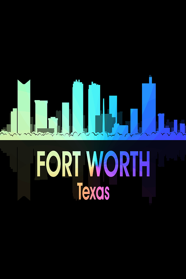 Fort Worth Digital Art - Fort Worth TX 5 Vertical by Angelina Tamez