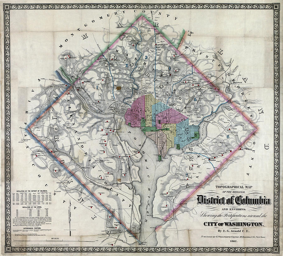 Fortified Civil War Washington D C Map 1862 Photograph by Daniel Hagerman